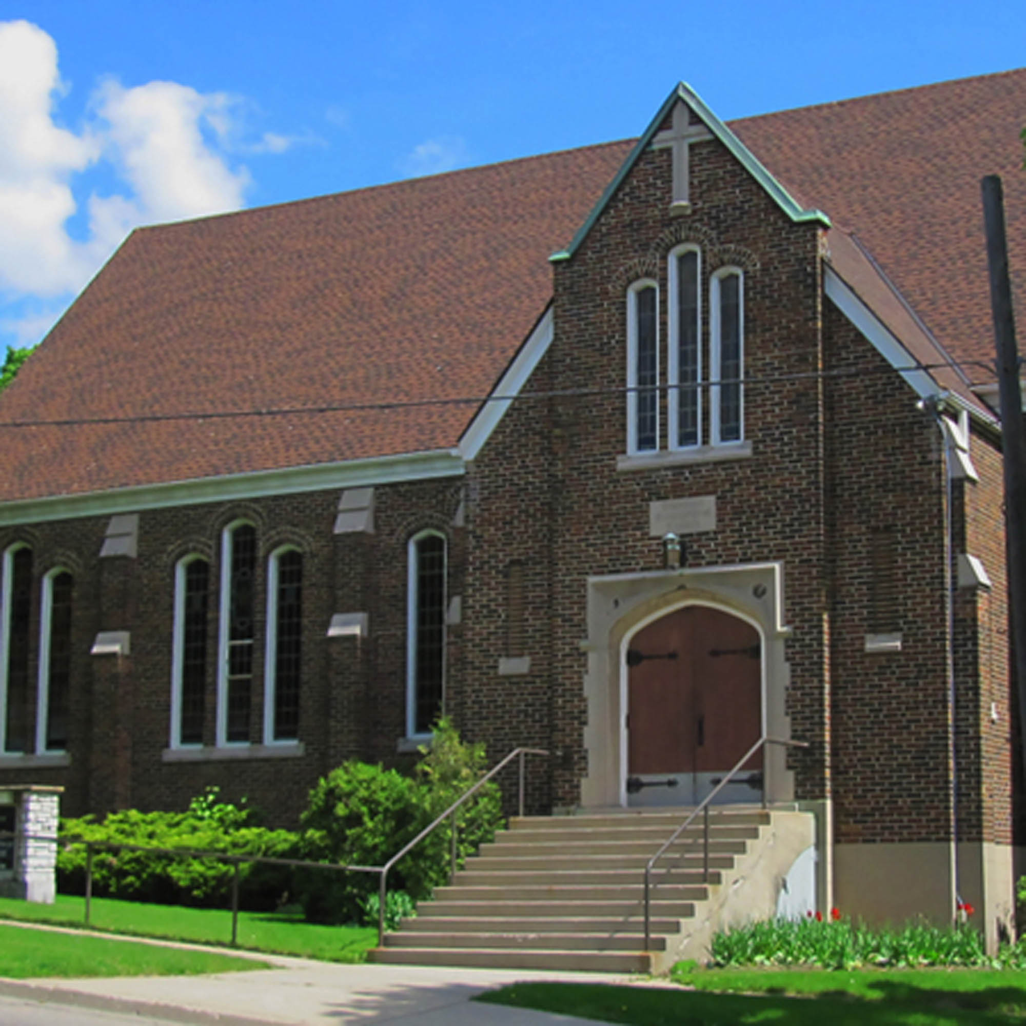 Exterior entrance of a historic church